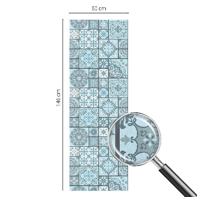 Glas in lood raamfolie Blauwe tegels