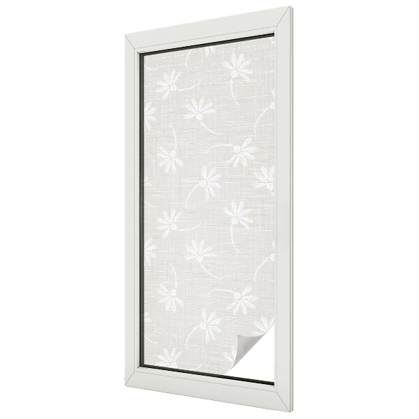 Melkglas folie met glas in lood effect Bloemenpatronen