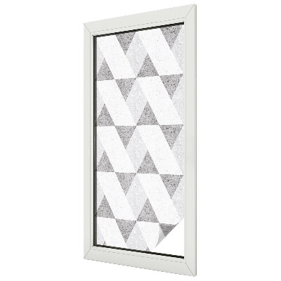 Melkglas folie met glas in lood effect Grijze driehoeken