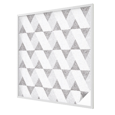 Melkglas folie met glas in lood effect Grijze driehoeken