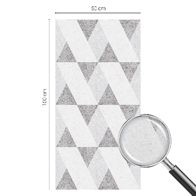 Melkglas folie met glas in lood effect Grijze driehoeken