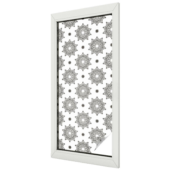 Zelfklevende raamfolie glas in lood Klassieke rozetten