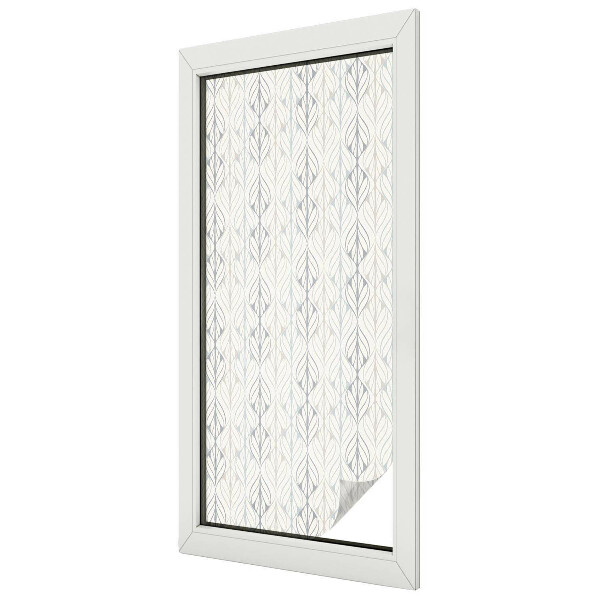 Melkglas folie met glas in lood effect Bladpatroon