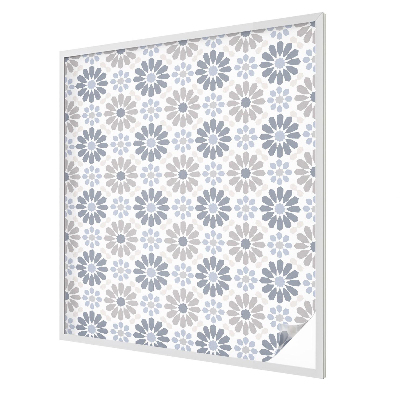 Melkglas folie met glas in lood effect Bloemenmozaïek