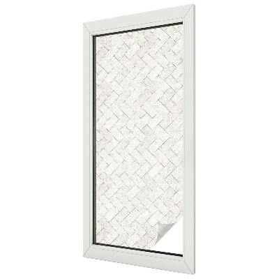 Melkglas folie met glas in lood effect Visgraatmotief