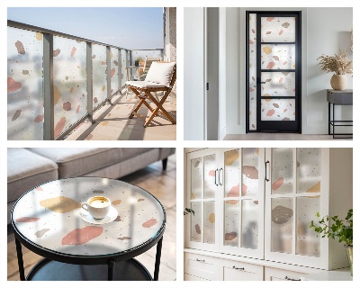 Glas in lood folie voor raam Abstracte terrazzo