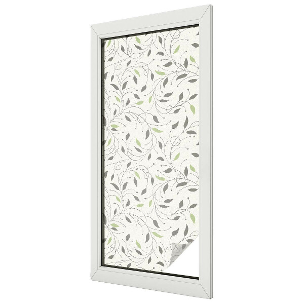 Glas in lood raamfolie Bladeren van scheuten