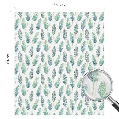 Melkglas folie met glas in lood effect Tropische bladeren