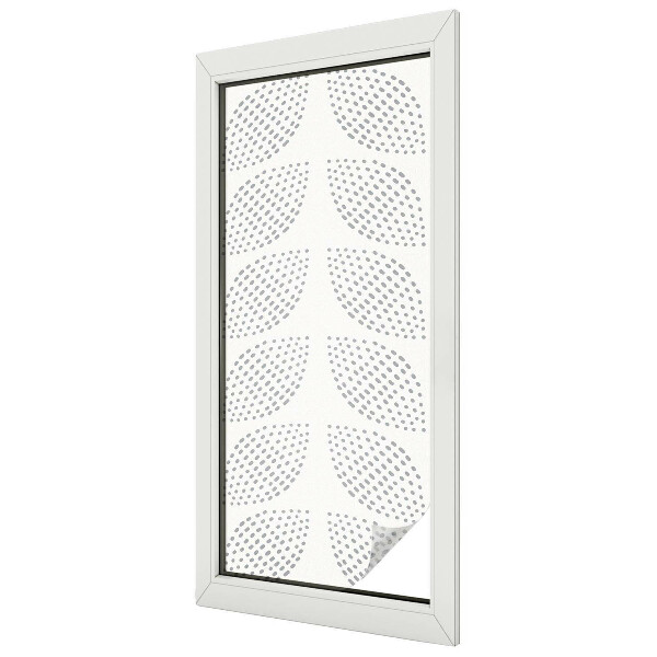 Melkglas folie met glas in lood effect Gestippelde bladeren