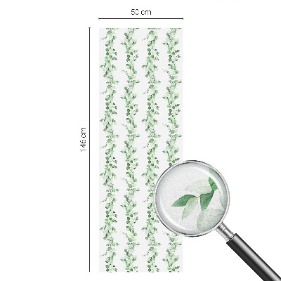 Glas in lood folie voor raam Groene slingers