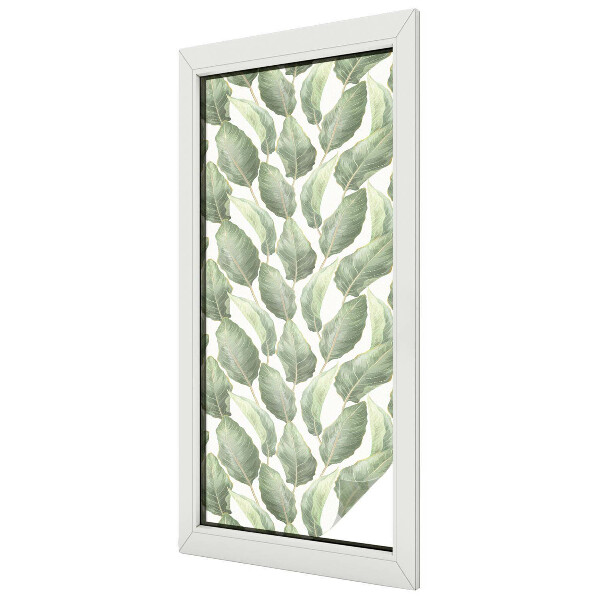 Melkglas folie met glas in lood effect Groene bladeren