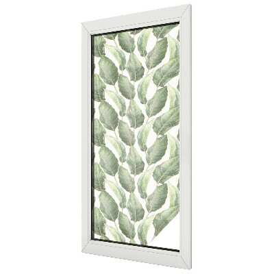 Melkglas folie met glas in lood effect Groene bladeren