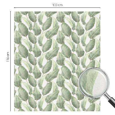 Melkglas folie met glas in lood effect Groene bladeren