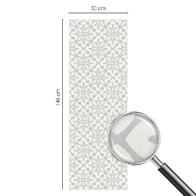 Melkglas folie met glas in lood effect Bloemenrozetten