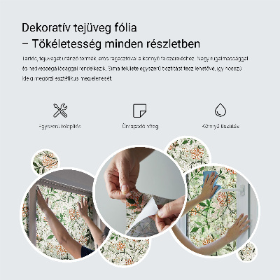 Melkglas folie met glas in lood effect Waaierpatroon