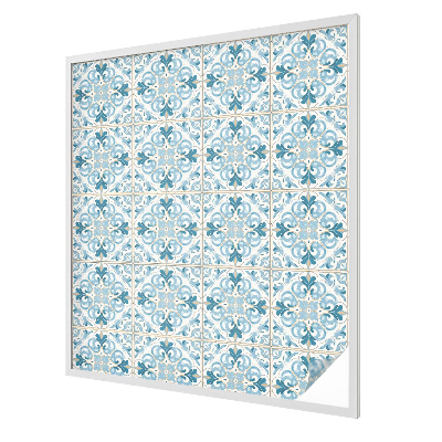 Zelfklevende raamfolie glas in lood Bloementegels