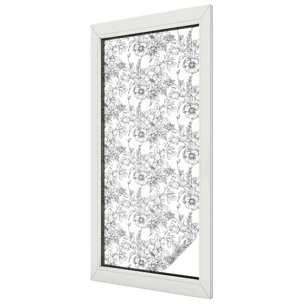 Melkglas folie met glas in lood effect Bloemen elegantie