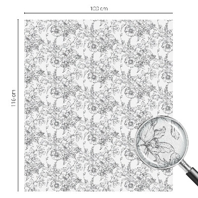 Melkglas folie met glas in lood effect Bloemen elegantie