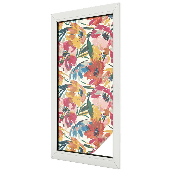 Zelfklevende raamfolie glas in lood Bloemenexplosie