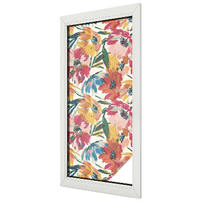 Zelfklevende raamfolie glas in lood Bloemenexplosie