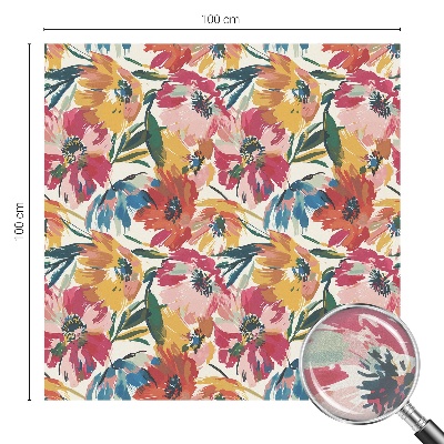 Zelfklevende raamfolie glas in lood Bloemenexplosie