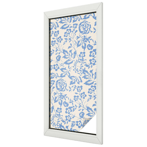 Zelfklevende raamfolie glas in lood Bloemenbladeren