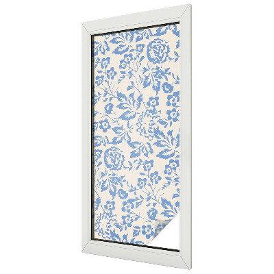 Zelfklevende raamfolie glas in lood Bloemenbladeren