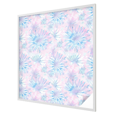 Melkglas folie met glas in lood effect Bloemenwaterverf