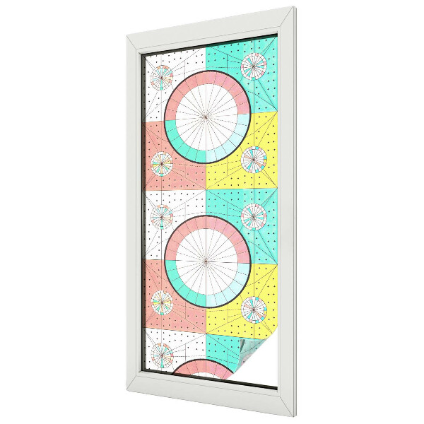 Glas in lood raamfolie Geometrische cirkels