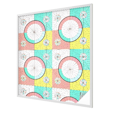 Glas in lood raamfolie Geometrische cirkels