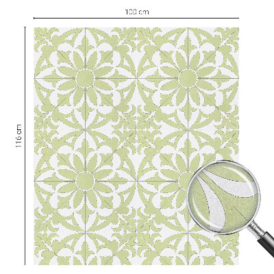 Zelfklevende raamfolie glas in lood Groen ornament