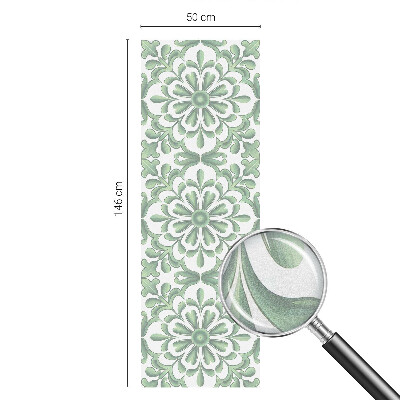 Zelfklevende raamfolie glas in lood Groene bladeren