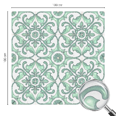 Melkglas folie met glas in lood effect Groene symmetrie