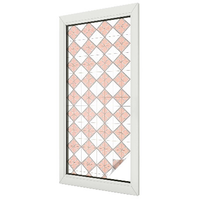 Melkglas folie met glas in lood effect Geometrische ruiten