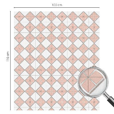 Melkglas folie met glas in lood effect Geometrische ruiten