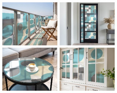 Glas in lood folie voor raam Geometrische patronen