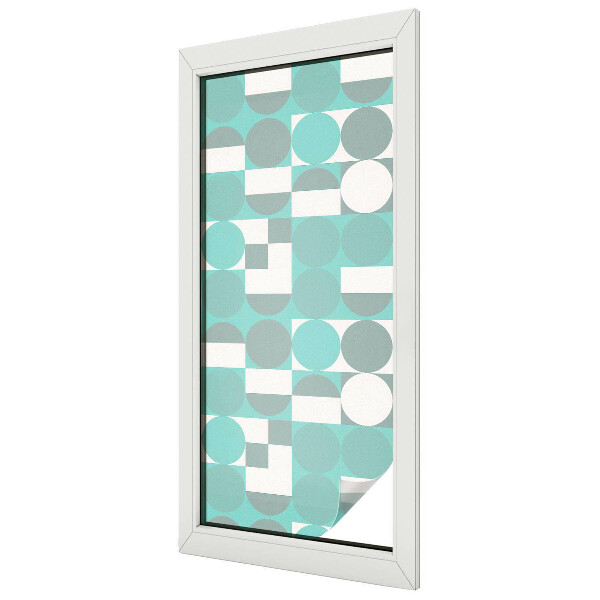 Melkglas folie met glas in lood effect Geometrische vormen