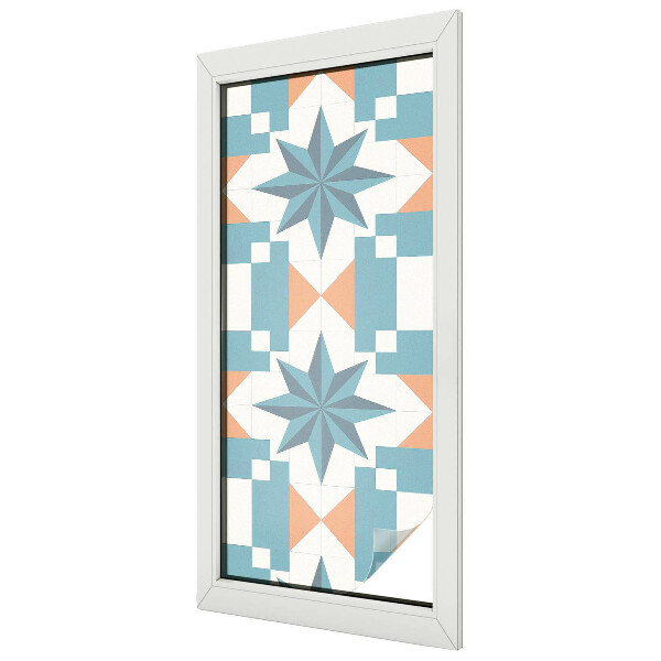 Zelfklevende raamfolie glas in lood Blauwe sterren