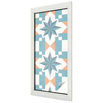 Zelfklevende raamfolie glas in lood Blauwe sterren