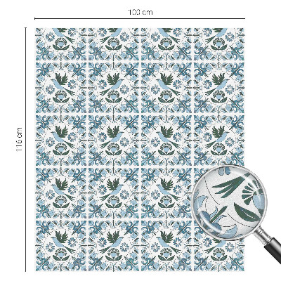 Zelfklevende raamfolie glas in lood Blauwe bloemen