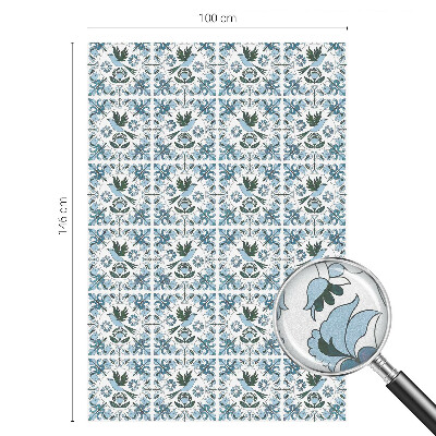 Zelfklevende raamfolie glas in lood Blauwe bloemen