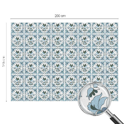 Zelfklevende raamfolie glas in lood Blauwe bloemen