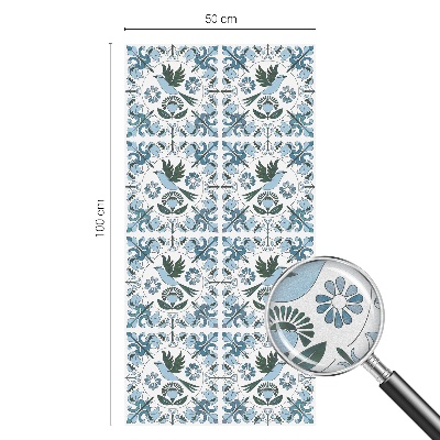 Zelfklevende raamfolie glas in lood Blauwe bloemen