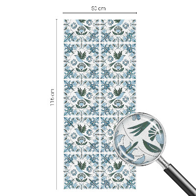 Zelfklevende raamfolie glas in lood Blauwe bloemen