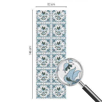 Zelfklevende raamfolie glas in lood Blauwe bloemen