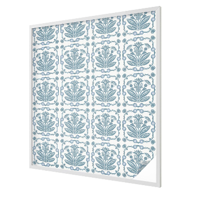 Melkglas folie met glas in lood effect Bloemenpatroon