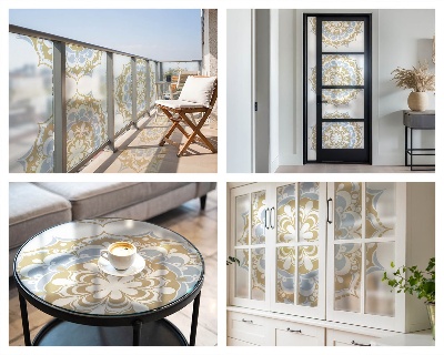 Glas in lood folie voor raam Boho mandala's