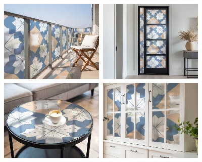 Glas in lood folie voor raam Symmetrische patronen