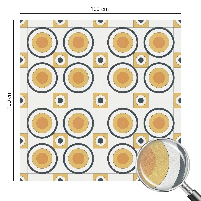 Glas in lood raamfolie Retro cirkels