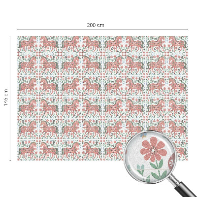 Glas in lood raamfolie Kleurrijke paarden